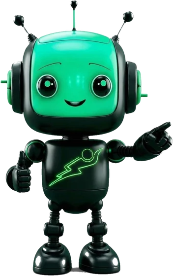 Mascote da ThunderNET, provedor de internet fibra em Abelardo Luz, apontando para o plano de 900 Mega